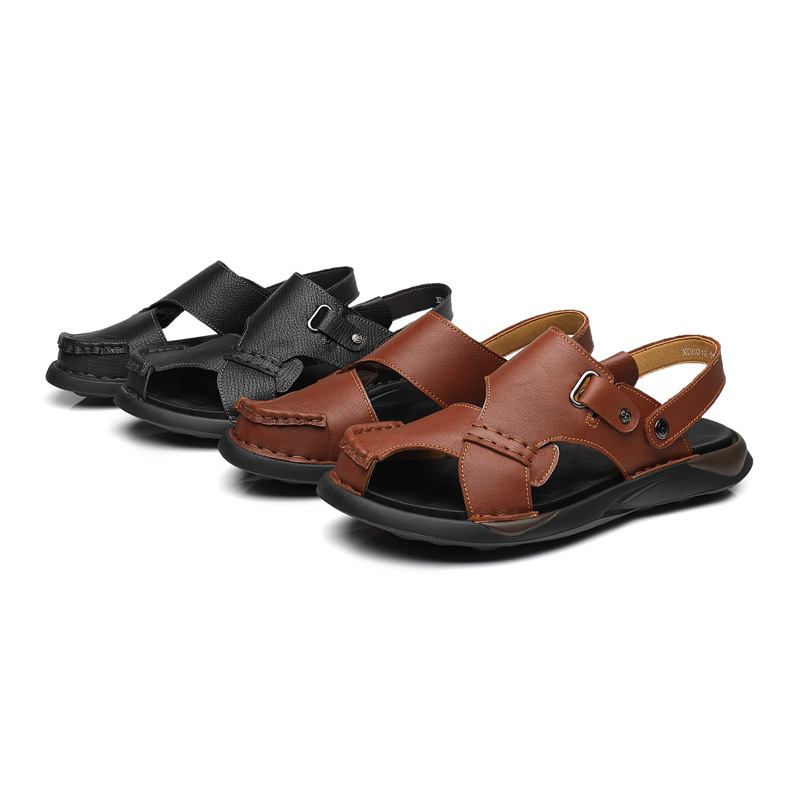 Män Microfiber Mjuk Sula Halkfri Lättvikts Closed Toe Casual Beach Sandaler