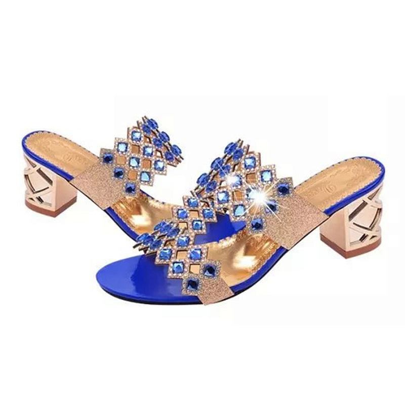 Sommar Dam Beach Sandaler Chic Strass Sandaler Platform Sandaler