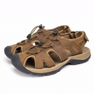 Us Storlek 6.5-10.5 Herr Summer Beach Sandals Magic Stick Justering Läderskor