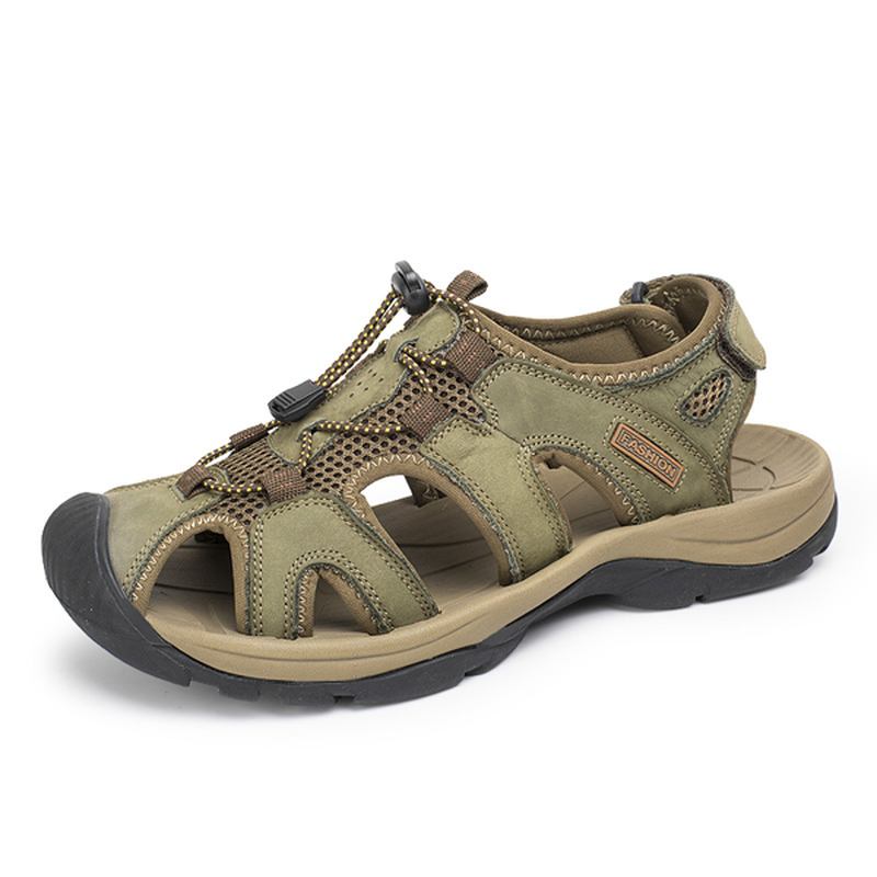 Us Storlek 6.5-10.5 Herr Summer Beach Sandals Magic Stick Justering Läderskor