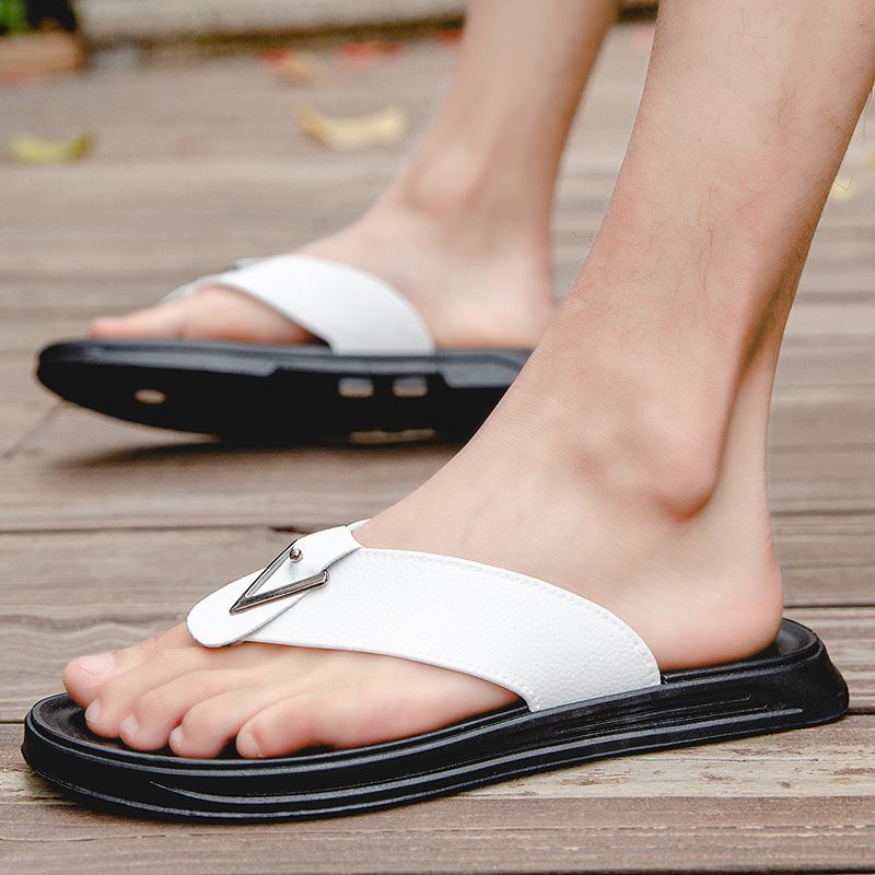 Män Andas Halkfri Klippta Flip Flops Casual Strandtofflor