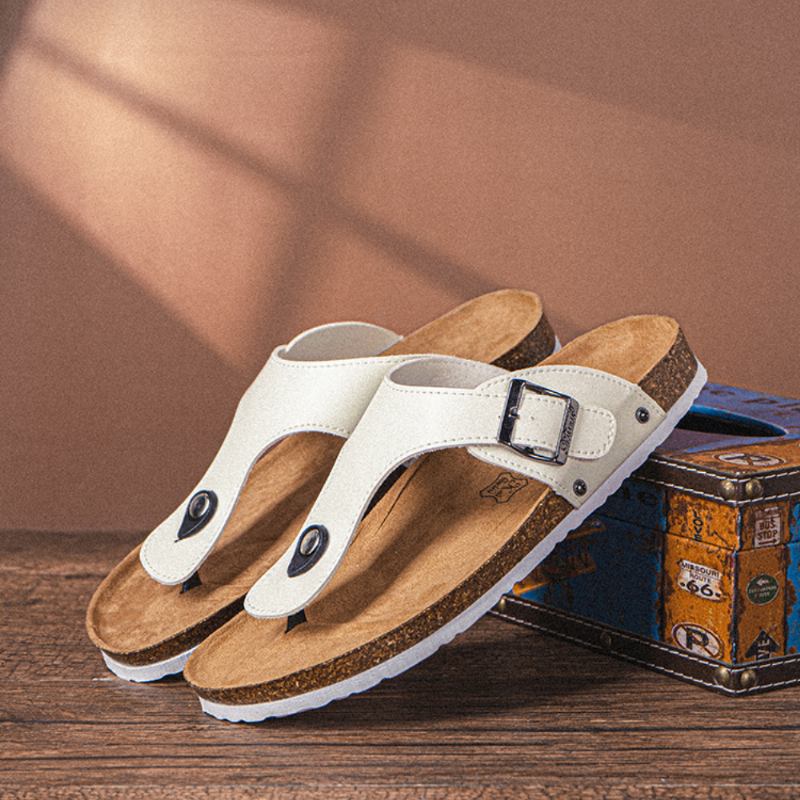 Män Andas Halkfri Korkbotten Beach Flip Flops Casual Tofflor