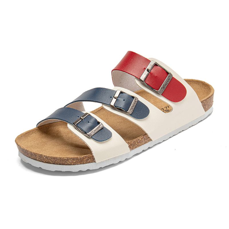 Män Andas Halkfri Korkbotten Öppnad Beach Casual Slide Toffel