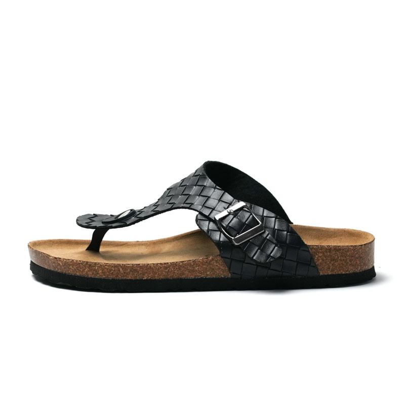 Män Andas Halkfri Vävda Beach Flip Flops Cliped Toe Tofflor