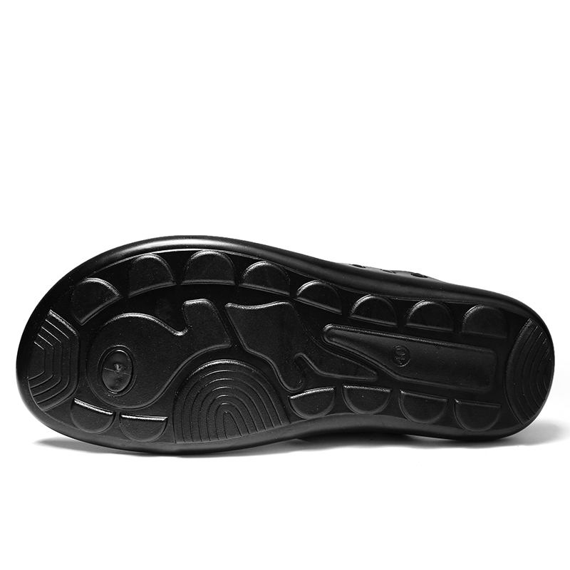 Män Läder Andas Mjuk Sula Halkfri Utomhus Flip Flops Casual Tofflor