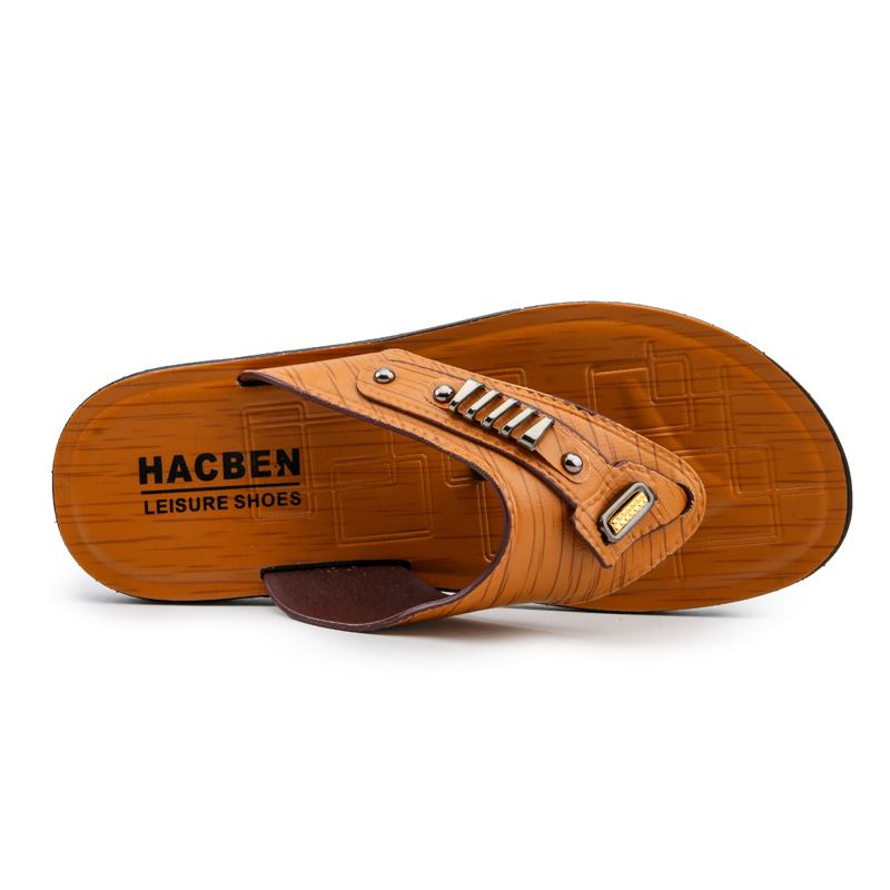 Män Microfiber Andas Mjuk Botten Halkfria Clip Toe Casual Beach Tofflor