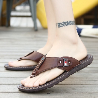 Mjuk Sula För Män Halkfria Solida Flip Flops Casual Tofflor