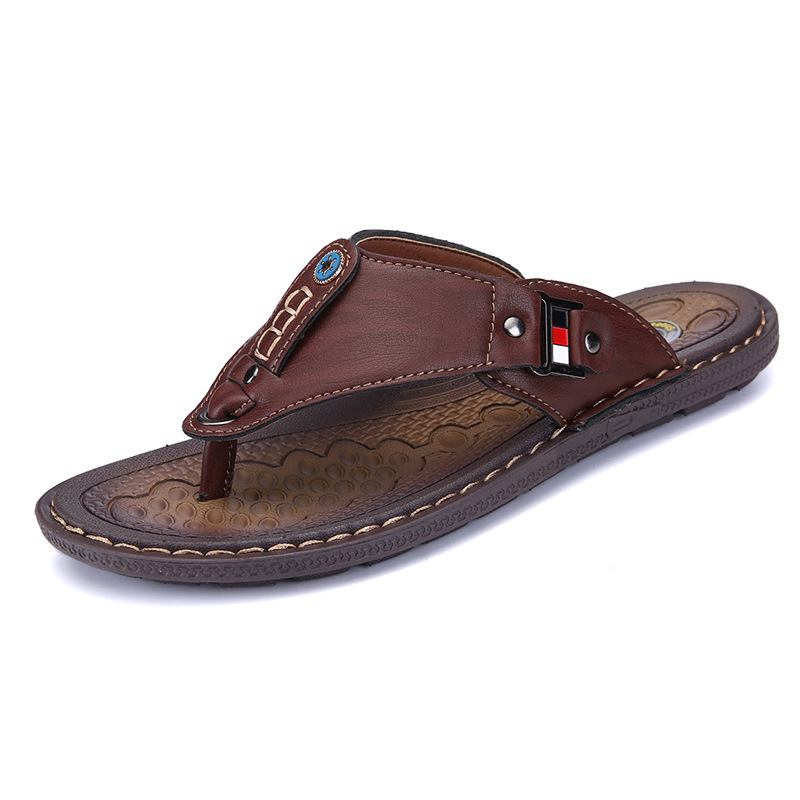 Mjuk Sula För Män Halkfria Solida Flip Flops Casual Tofflor