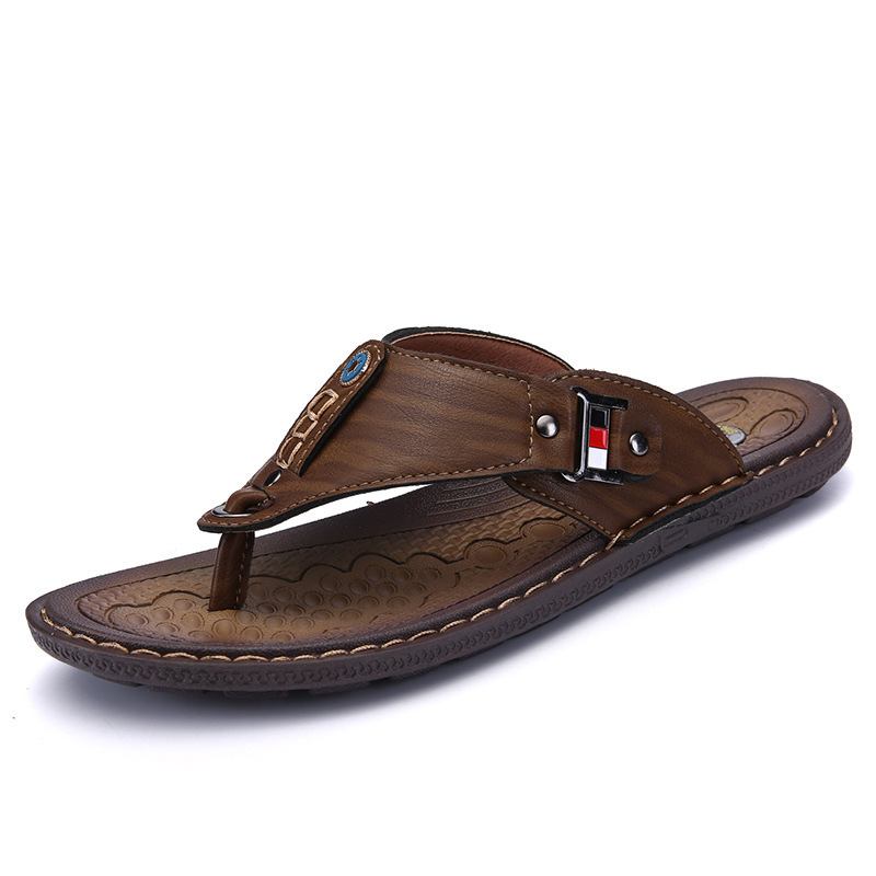 Mjuk Sula För Män Halkfria Solida Flip Flops Casual Tofflor