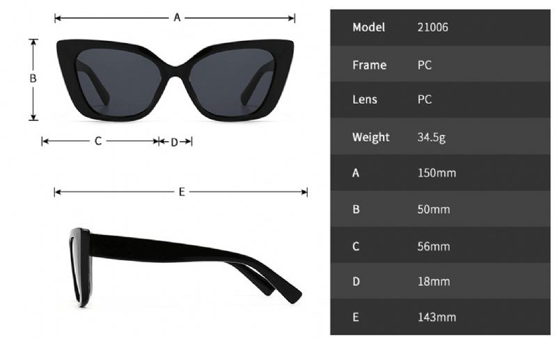 Cat-eye Frame Solglasögon Style Solglasögon