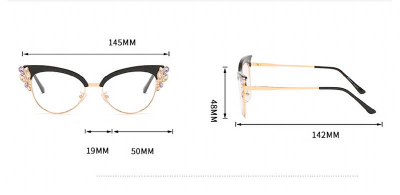Diamantdubbade Anti Blue Light Katt Eye Prom Party Dekorationsglasögon