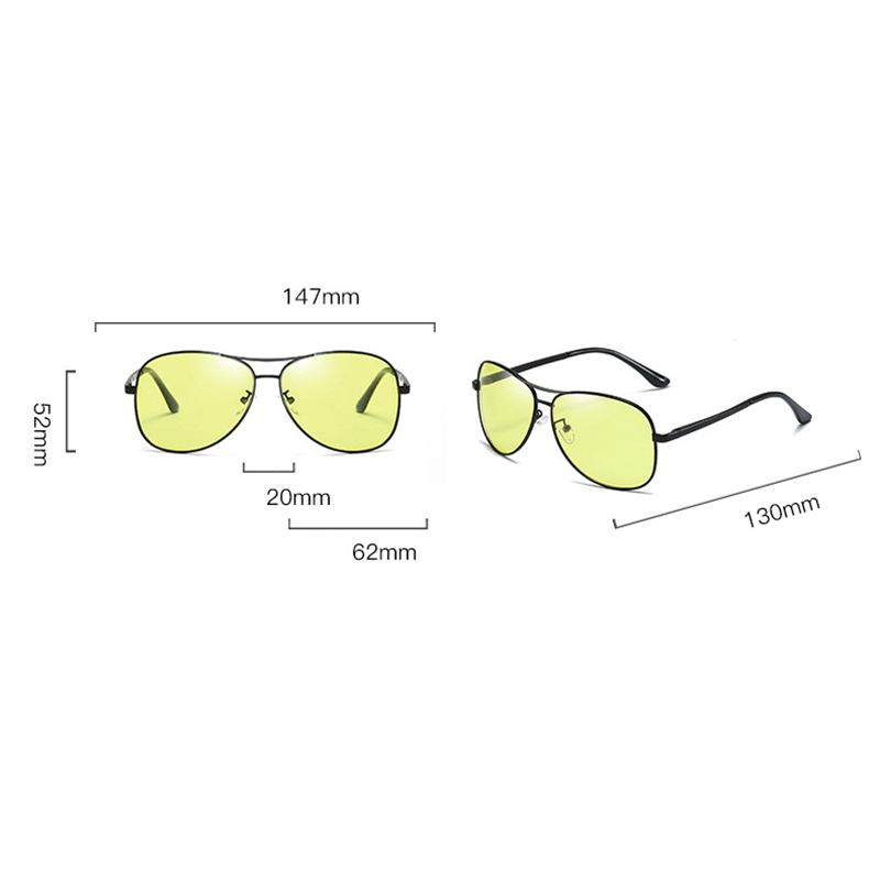 Färgskiftande Anti-uv-solglasögon Retro Metal Driving Night Vision Goggles