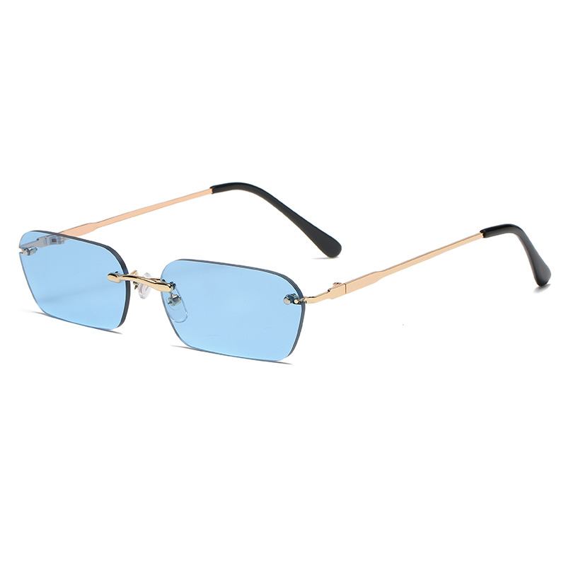 Personality Square Rimless Solglasögon Herr Och Dam Tide Ocean Lens Glasögon