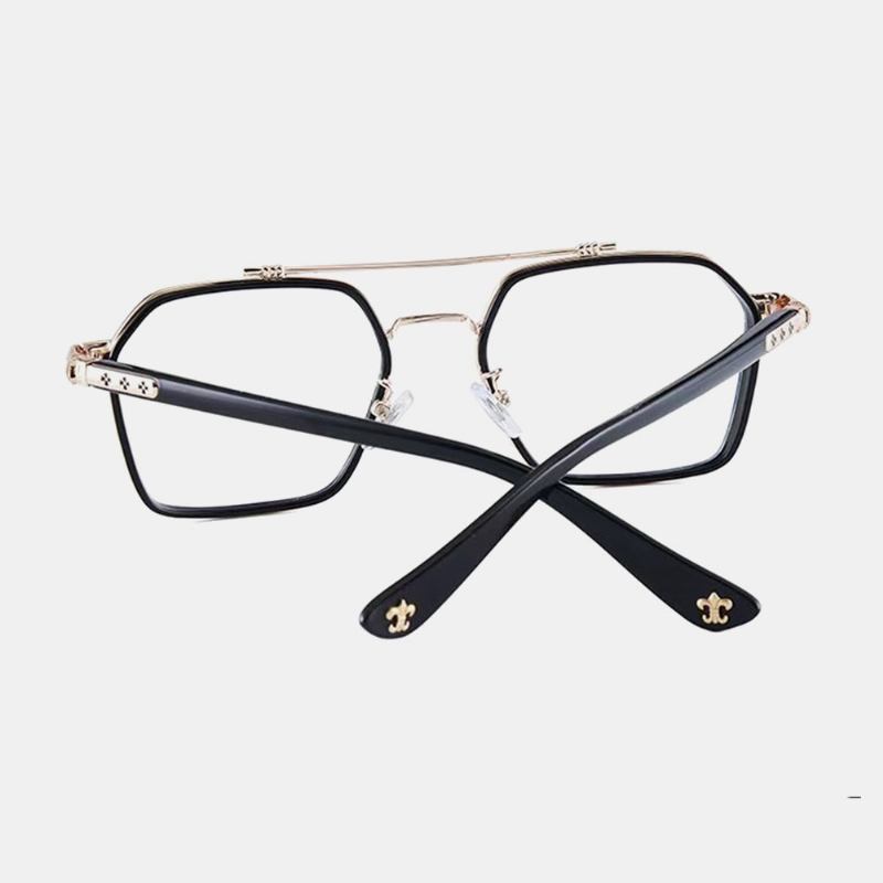 Unisex Large Full Frame Double Bridge Anti-blue Light Anti-uv Vintage Solglasögon