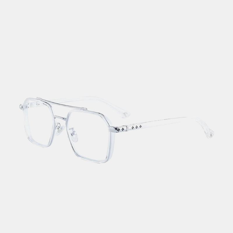 Unisex Large Full Frame Double Bridge Anti-blue Light Anti-uv Vintage Solglasögon