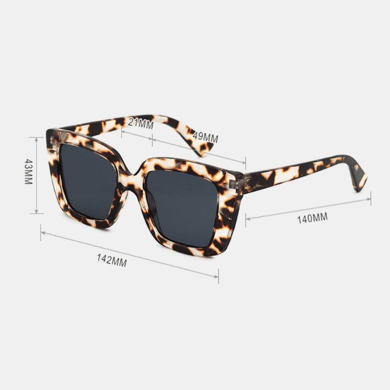 Unisex Leopard Thicken Full Frame Casual Uv-skyddssolglasögon