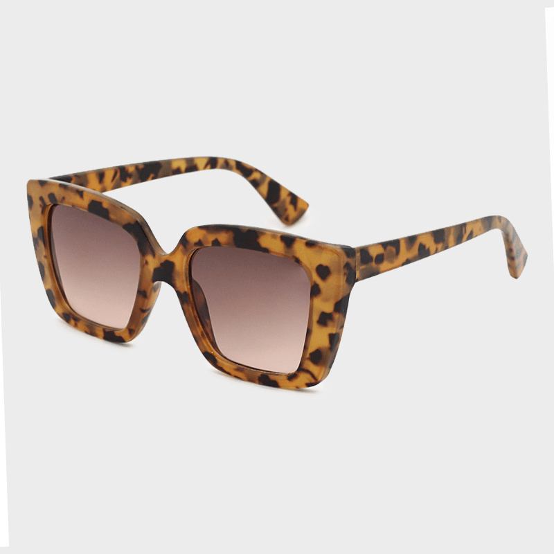 Unisex Leopard Thicken Full Frame Casual Uv-skyddssolglasögon