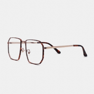 Unisex Polygonal Metall Full Båge Myopia Glasögon Båge Anti-blue Light Mode Flat Glasögon