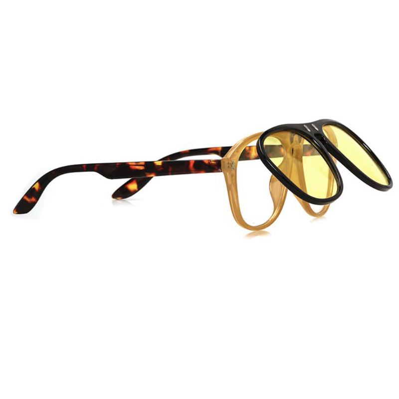 Uv400 Unisex Retro Personality Metal Frame Flip Solglasögon