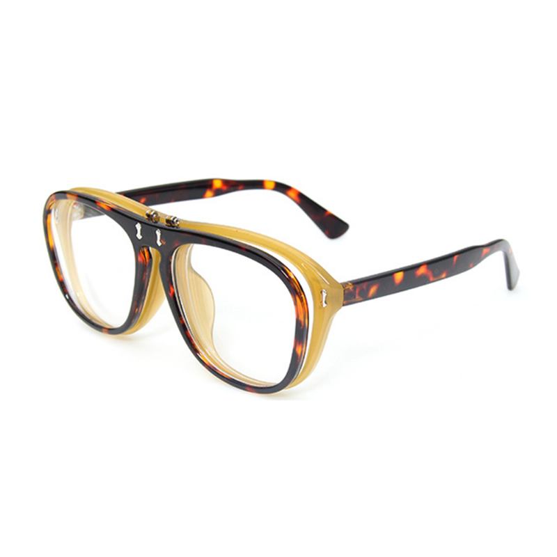 Uv400 Unisex Retro Personality Metal Frame Flip Solglasögon