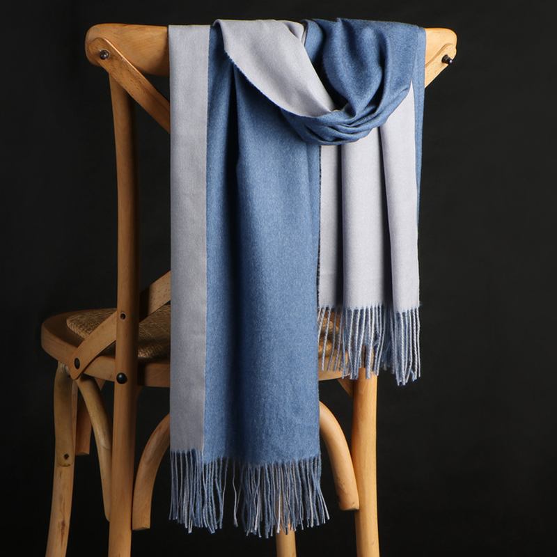 Dubbelsidig Cashmere Scarf Dam Vinter Koreansk Stil Wild Tofs Sjal