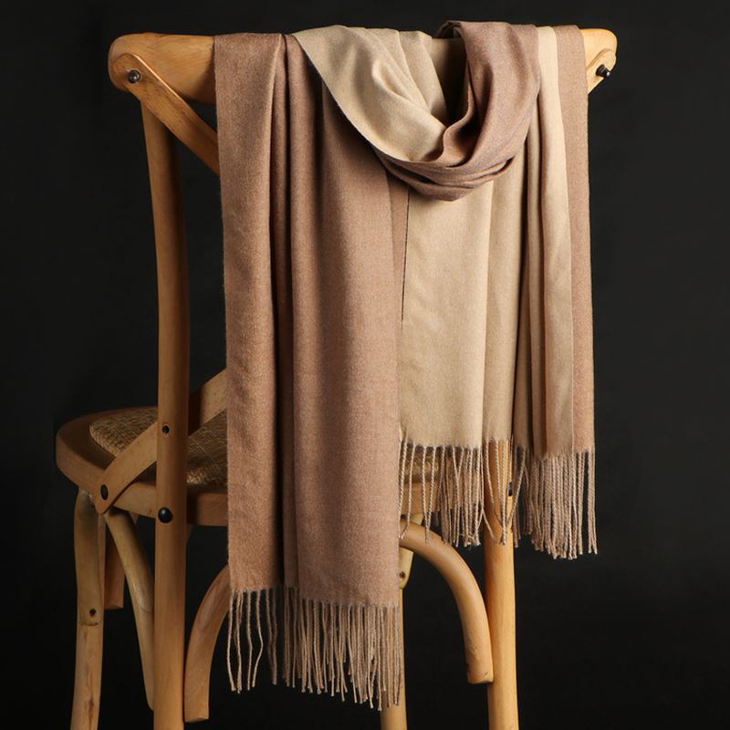 Dubbelsidig Cashmere Scarf Dam Vinter Koreansk Stil Wild Tofs Sjal