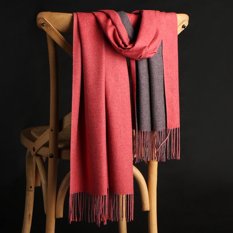 Dubbelsidig Cashmere Scarf Dam Vinter Koreansk Stil Wild Tofs Sjal