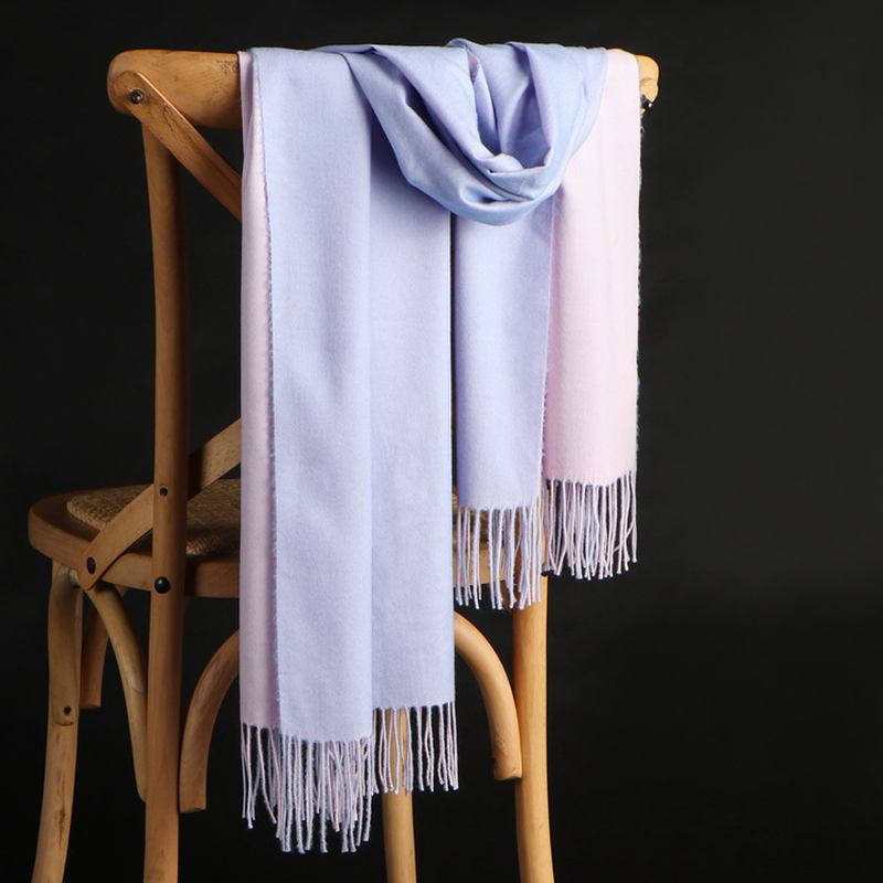 Dubbelsidig Cashmere Scarf Dam Vinter Koreansk Stil Wild Tofs Sjal