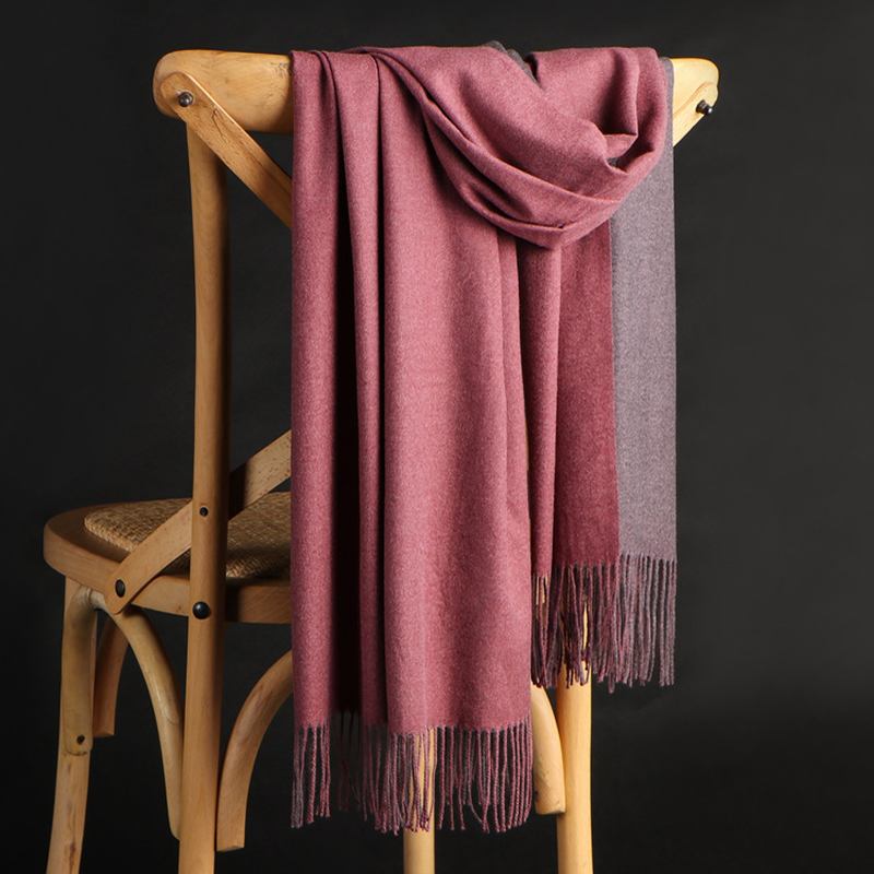 Dubbelsidig Cashmere Scarf Dam Vinter Koreansk Stil Wild Tofs Sjal