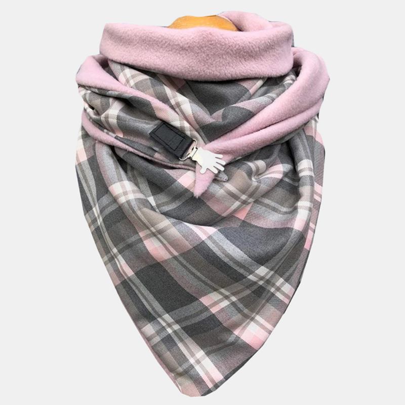 Kvinnor Bomull Plus Tjock Håll Värmen Vinter Utomhus Casual Galler Mönster Kontrastfärg Multi-purpose Scarf Sjal