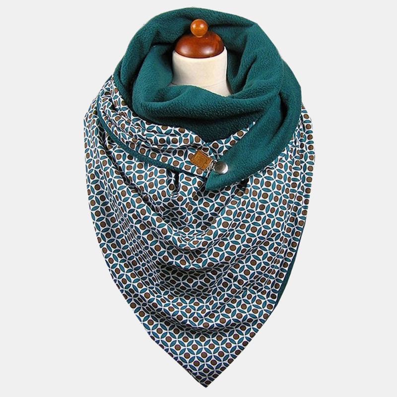 Kvinnor Bomull Plus Tjock Håll Varm Vinter Utomhus Casual Geometri Mönster Multi-purpose Scarf Sjal