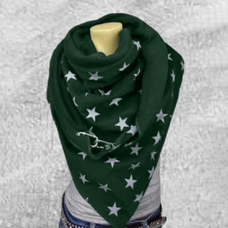 Kvinnor Bomull Plus Tjock Håll Varm Vinter Utomhus Casual Stars Mönster Multi-purpose Scarf Sjal