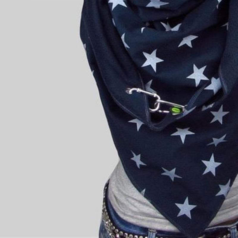 Kvinnor Bomull Plus Tjock Håll Varm Vinter Utomhus Casual Stars Mönster Multi-purpose Scarf Sjal