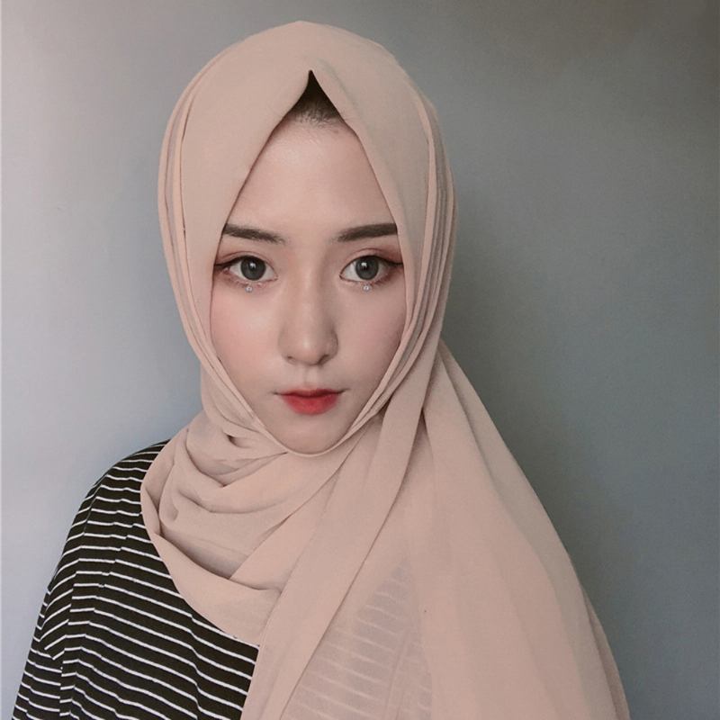 Kvinnor Enfärgad Scarf Hijab Chiffong Lång Scarf