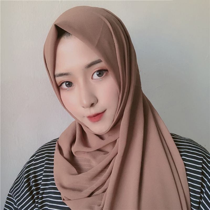 Kvinnor Enfärgad Scarf Hijab Chiffong Lång Scarf