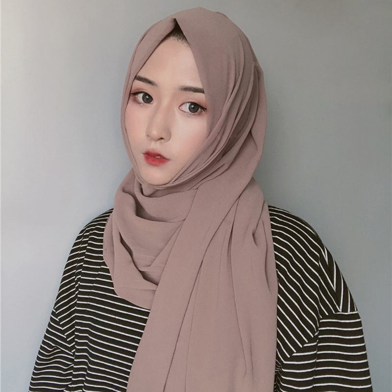 Kvinnor Enfärgad Scarf Hijab Chiffong Lång Scarf