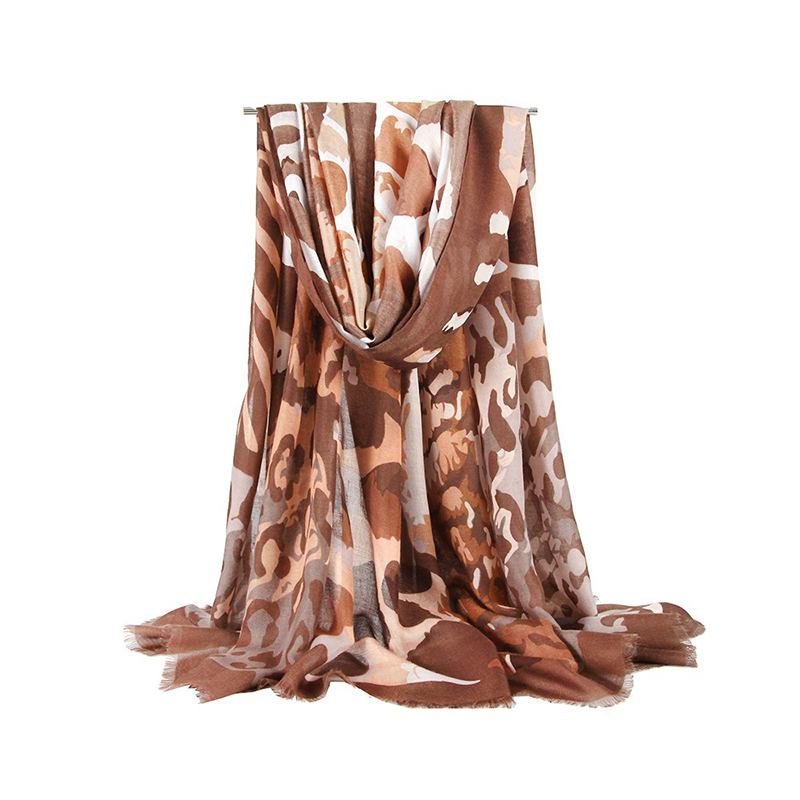 Kvinnor Med Tryck Bohemia Travel Beach Solskyddsmedel Etnisk Vintage Vogue Cotton Mjuk Scarf Sjal