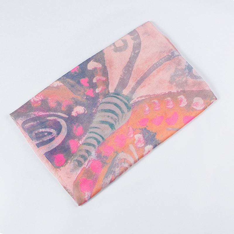 Kvinnor Mode Utskrift Butterfly Scarf Beach Outdoor Sjal