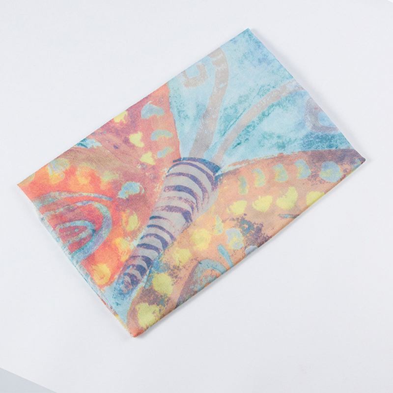 Kvinnor Mode Utskrift Butterfly Scarf Beach Outdoor Sjal