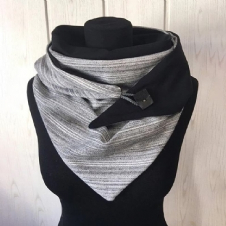 Kvinnor Plus Tjock Håll Värmen Vinter Utomhus Casual Randmönster Multi-purpose Scarf Sjal