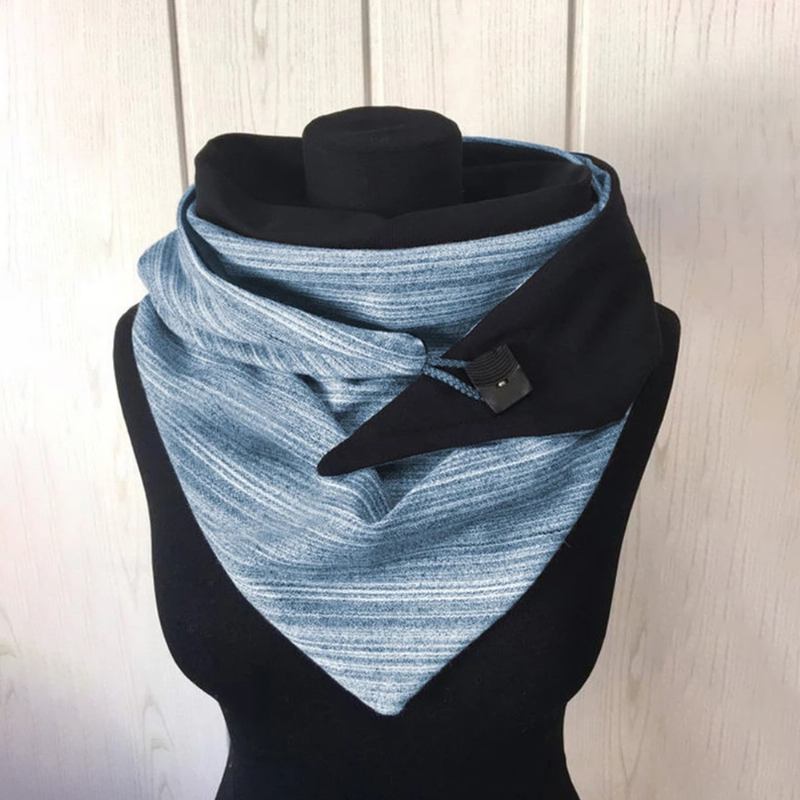 Kvinnor Plus Tjock Håll Värmen Vinter Utomhus Casual Randmönster Multi-purpose Scarf Sjal