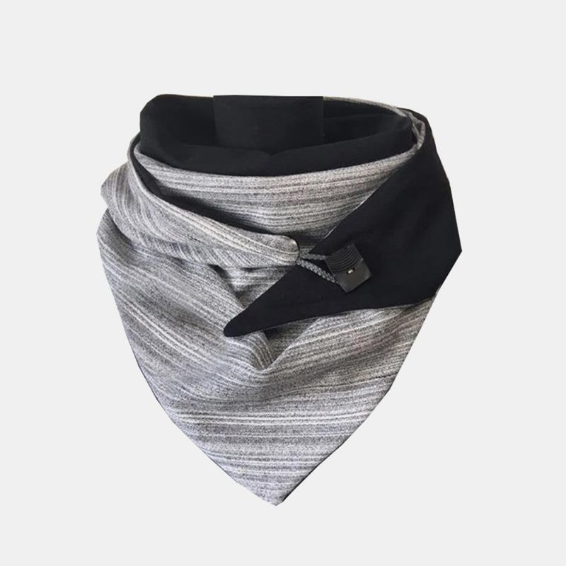 Kvinnor Plus Tjock Håll Värmen Vinter Utomhus Casual Randmönster Multi-purpose Scarf Sjal