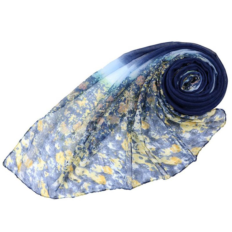 Kvinnor Utskrift Chiffong Halsdukar Sjalar Casual Outdoor Mjuk Scarf