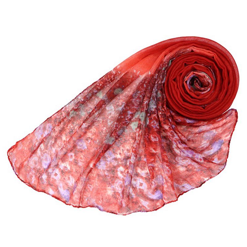 Kvinnor Utskrift Chiffong Halsdukar Sjalar Casual Outdoor Mjuk Scarf