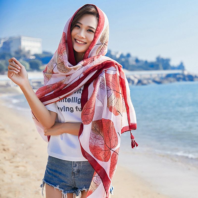 Kvinnor Utskrift Summer Sunshade Beach Scarves Sjal