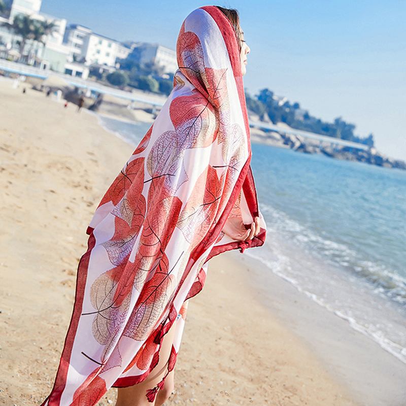 Kvinnor Utskrift Summer Sunshade Beach Scarves Sjal