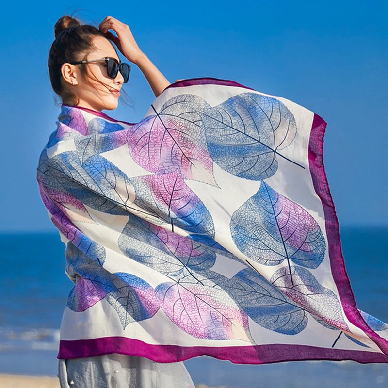 Kvinnor Utskrift Summer Sunshade Beach Scarves Sjal