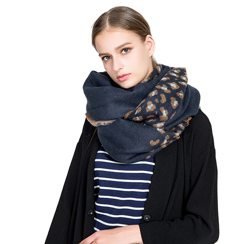 Kvinnor Utskrift Vinter Varm Scarf Casual Leopard Mönster Filt Scarf Sjal