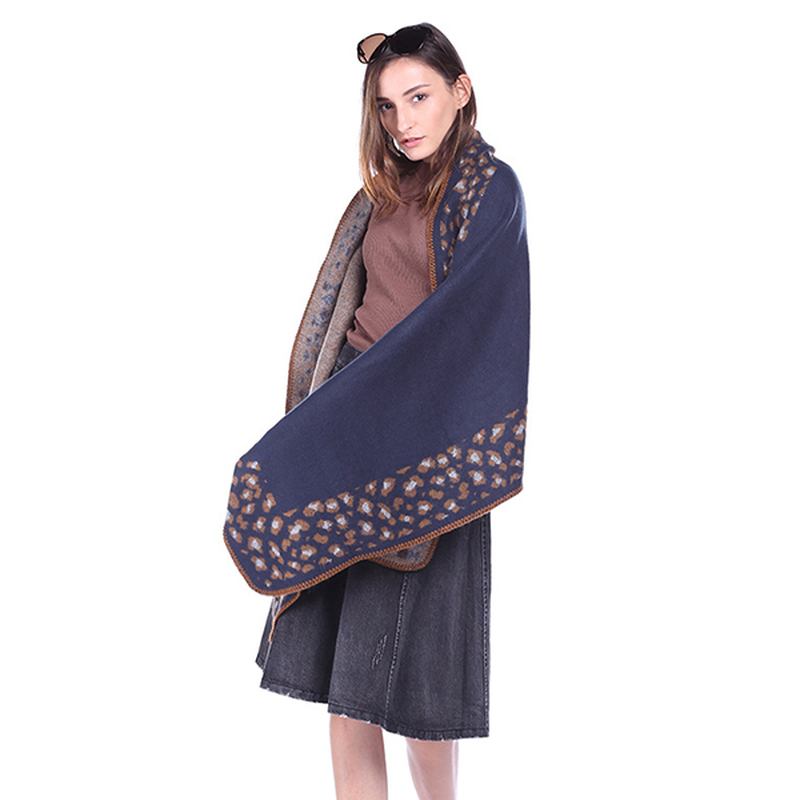 Kvinnor Utskrift Vinter Varm Scarf Casual Leopard Mönster Filt Scarf Sjal