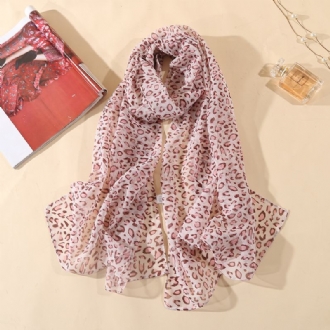 Leopard Chiffong Scarf Dam Tunn Sjal